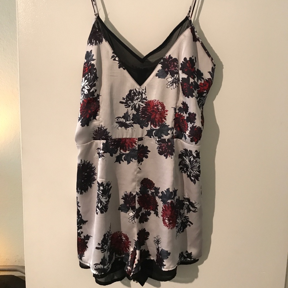 Silky floral romper
